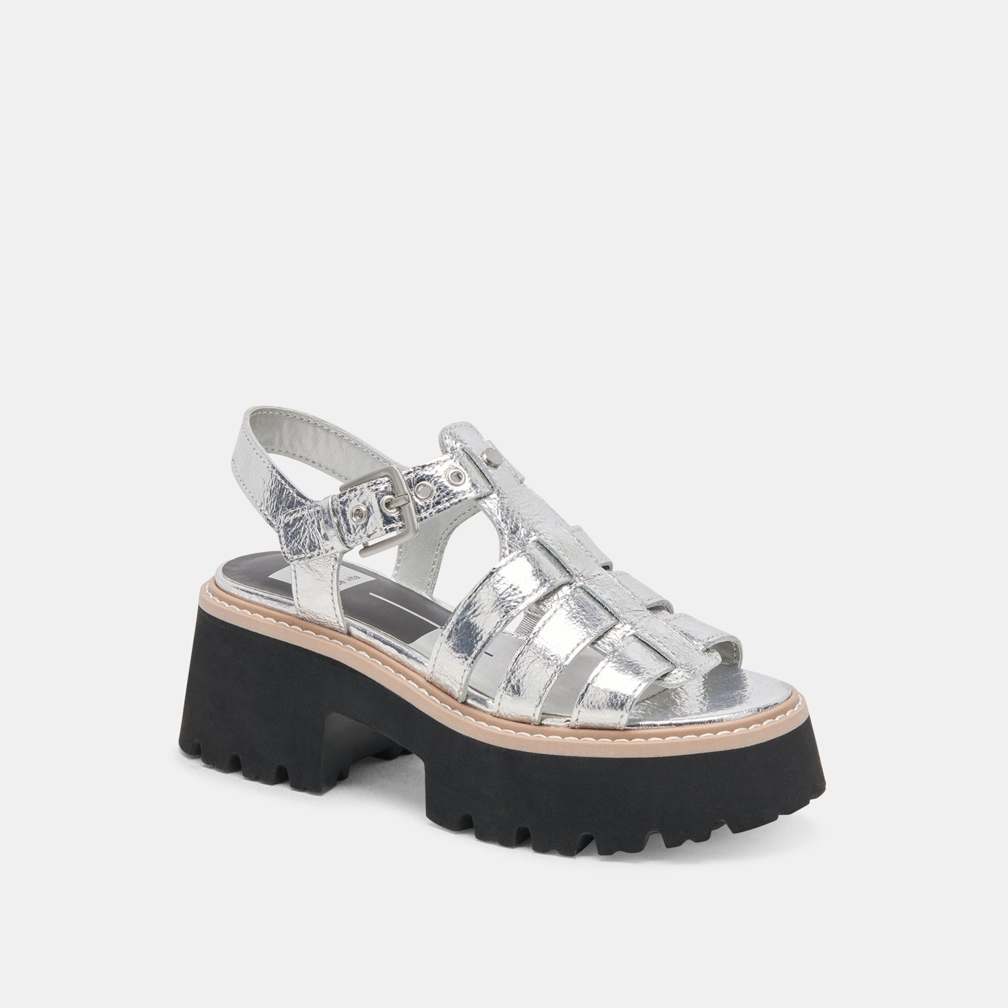 LATICE SANDALS SILVER DISTRESSED LEATHER Dolce Vita