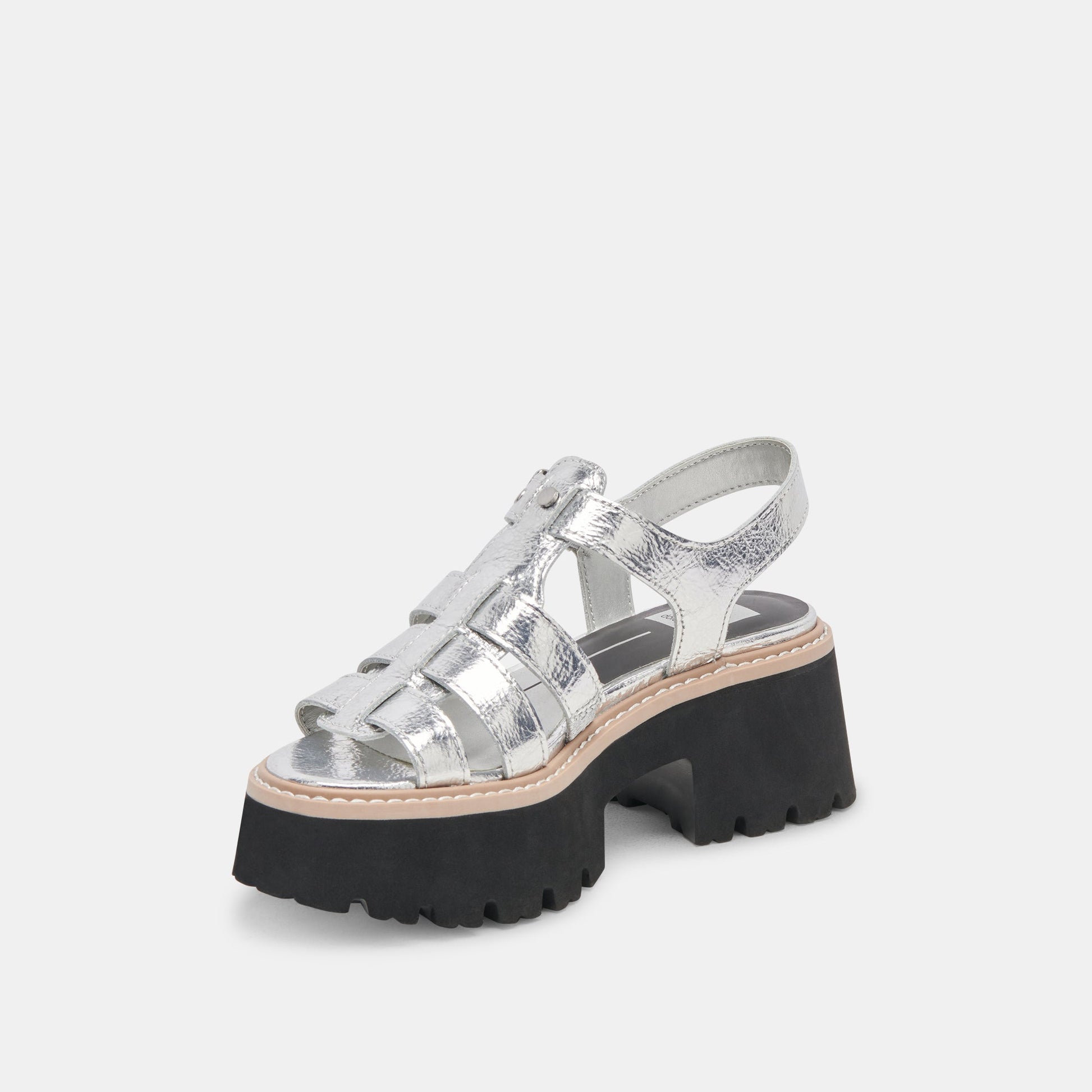 LATICE SANDALS SILVER DISTRESSED LEATHER Dolce Vita