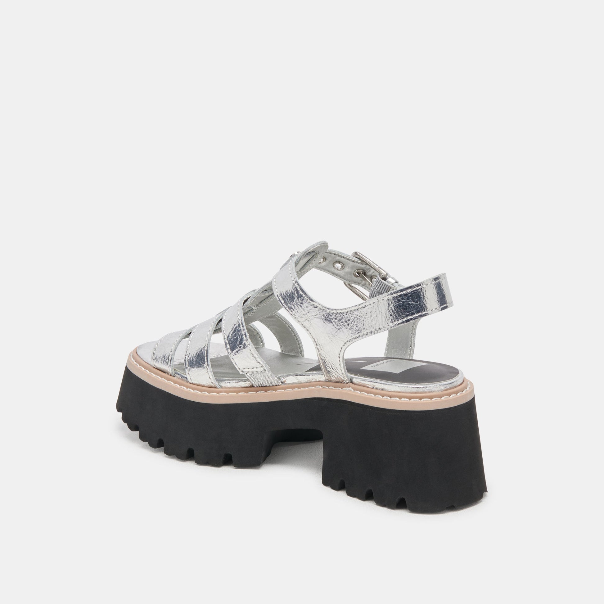 LATICE SANDALS SILVER DISTRESSED LEATHER Dolce Vita