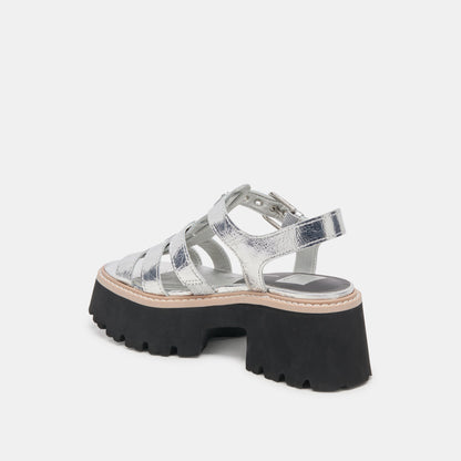 LATICE SANDALS SILVER DISTRESSED LEATHER Dolce Vita
