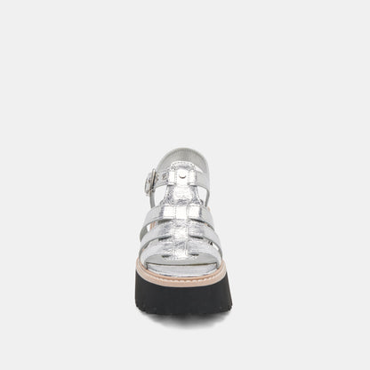 LATICE SANDALS SILVER DISTRESSED LEATHER Dolce Vita
