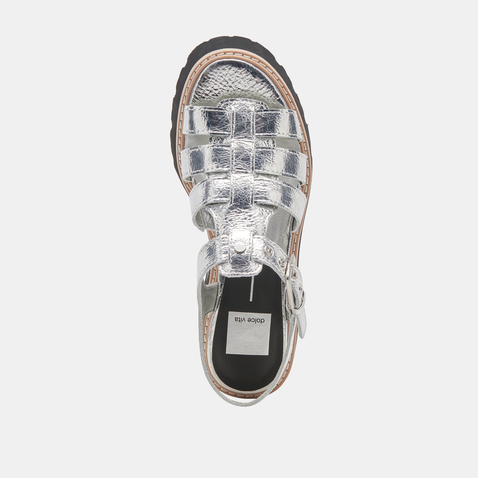 LATICE SANDALS SILVER DISTRESSED LEATHER Dolce Vita