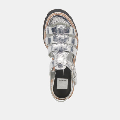LATICE SANDALS SILVER DISTRESSED LEATHER Dolce Vita