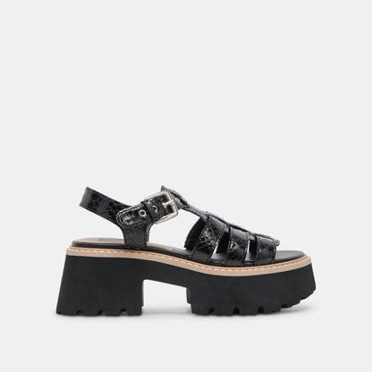 LATICE SANDALS MIDNIGHT EMBOSSED LEATHER Dolce Vita