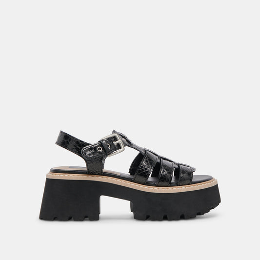 LATICE SANDALS MIDNIGHT EMBOSSED LEATHER Dolce Vita