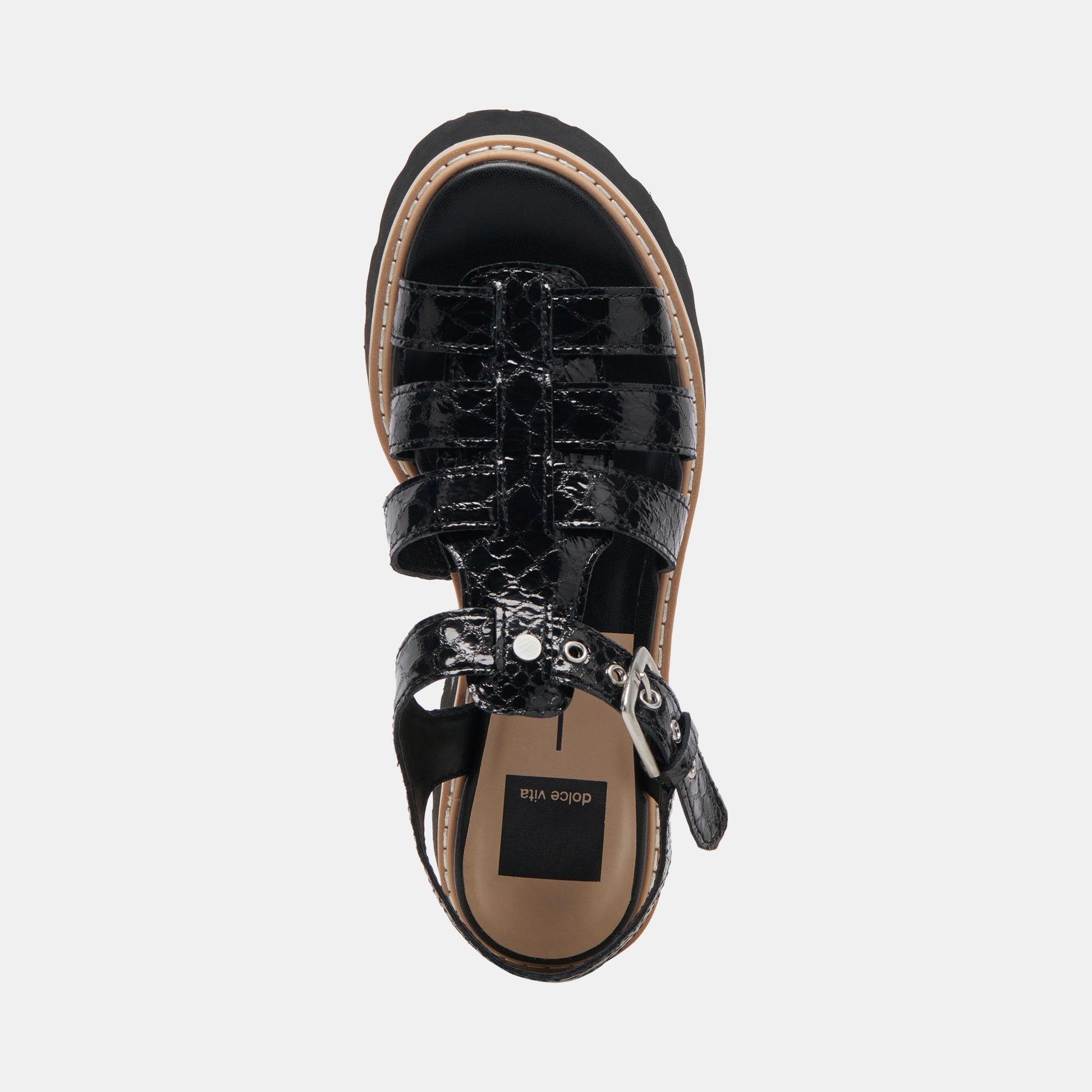 LATICE SANDALS MIDNIGHT EMBOSSED LEATHER Dolce Vita
