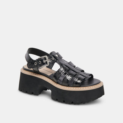 LATICE SANDALS MIDNIGHT EMBOSSED LEATHER Dolce Vita
