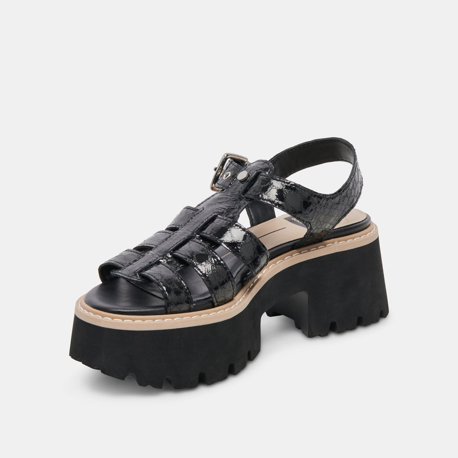 LATICE SANDALS MIDNIGHT EMBOSSED LEATHER Dolce Vita