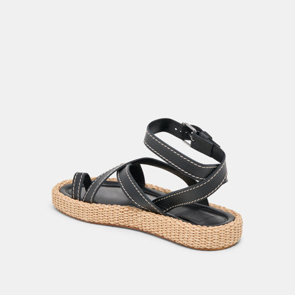 ROXIE SANDALS BLACK LEATHER Dolce Vita