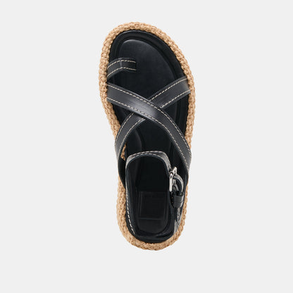 ROXIE SANDALS BLACK LEATHER Dolce Vita