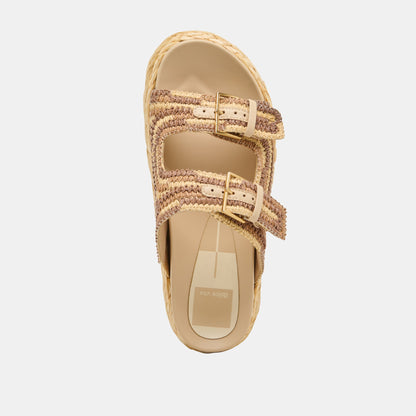 Falyn Brown Natural Woven Raffia Sandals Dolce Vita
