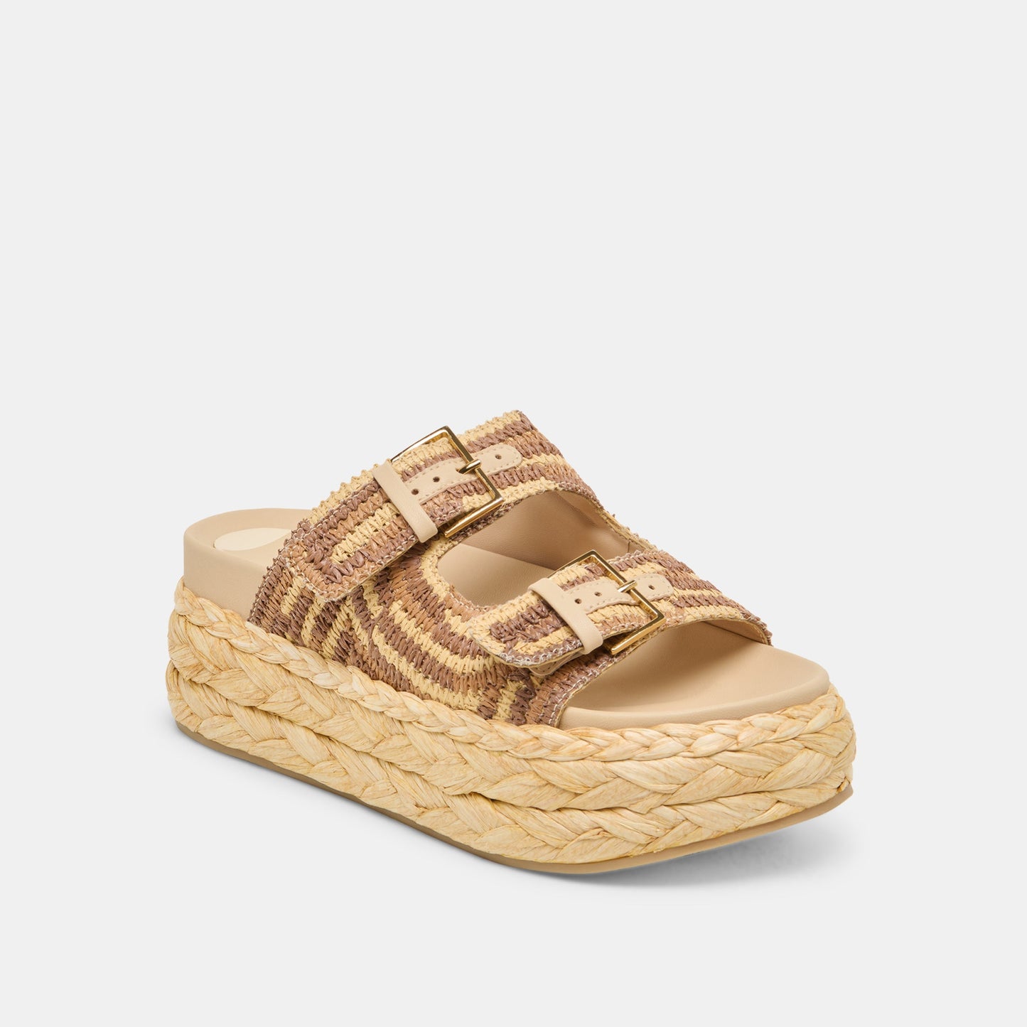 Falyn Brown Natural Woven Raffia Sandals Dolce Vita