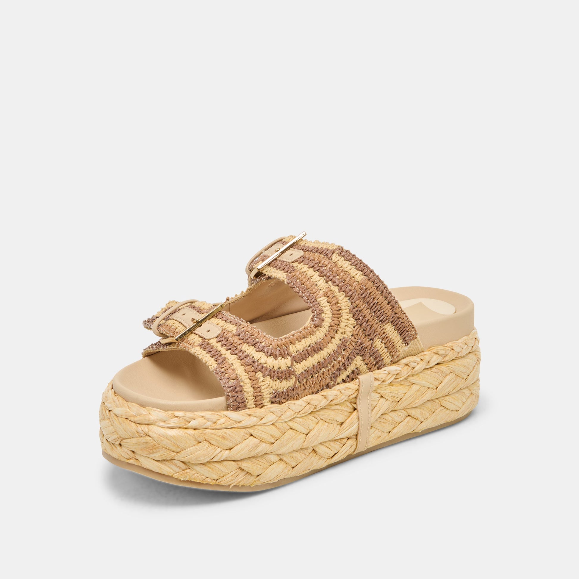 Falyn Brown Natural Woven Raffia Sandals Dolce Vita