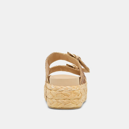 Falyn Brown Natural Woven Raffia Sandals Dolce Vita