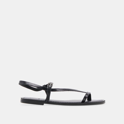 WANDRE SANDALS NOIR EMBOSSED LEATHER Dolce Vita