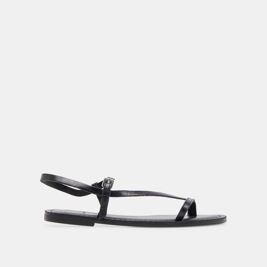 WANDRE SANDALS NOIR EMBOSSED LEATHER Dolce Vita