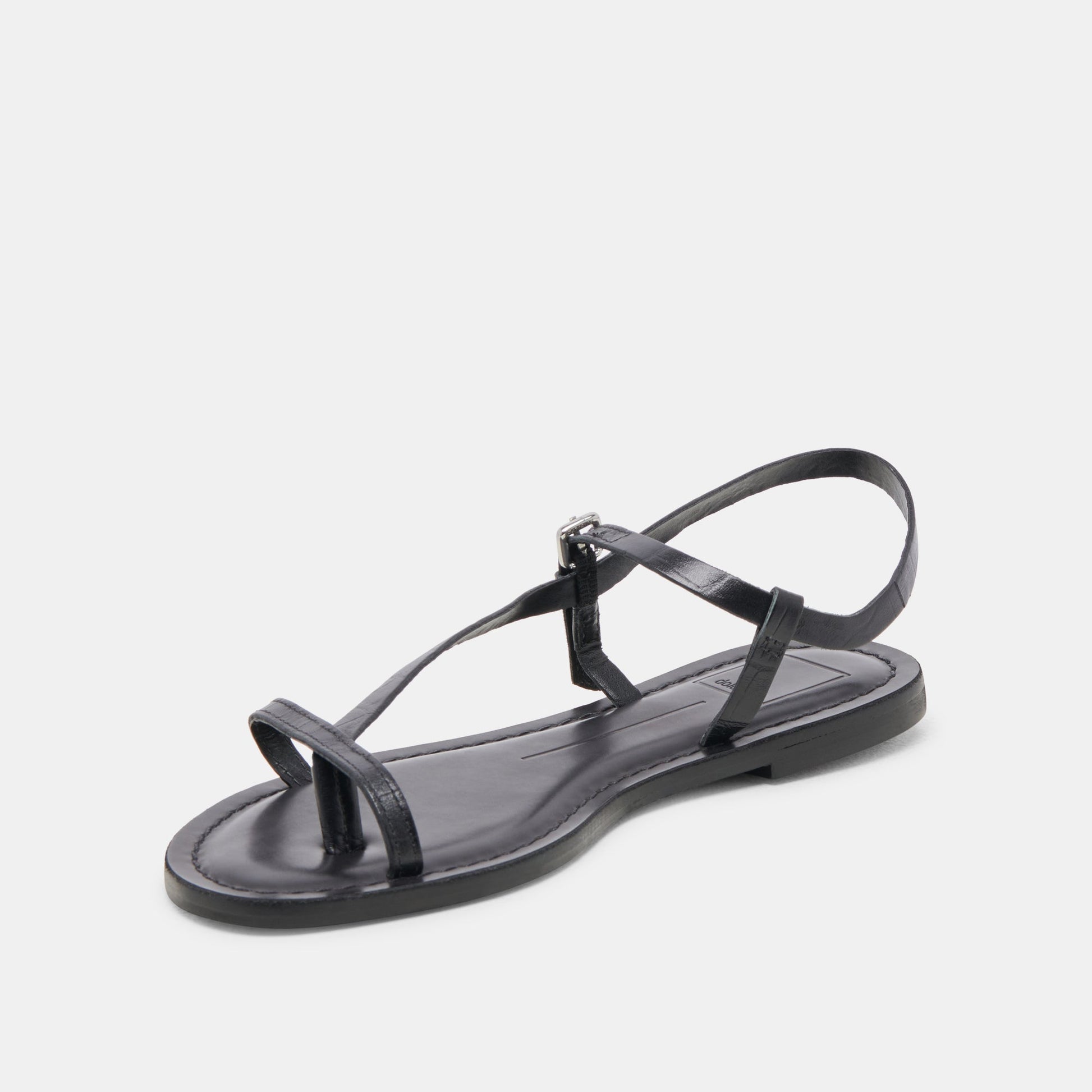 WANDRE SANDALS NOIR EMBOSSED LEATHER Dolce Vita