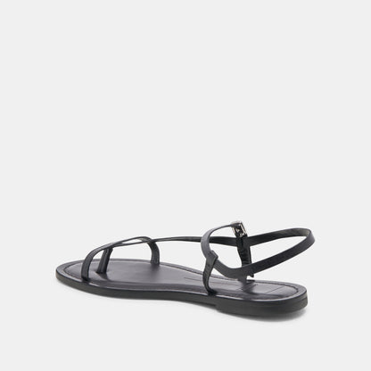 WANDRE SANDALS NOIR EMBOSSED LEATHER Dolce Vita