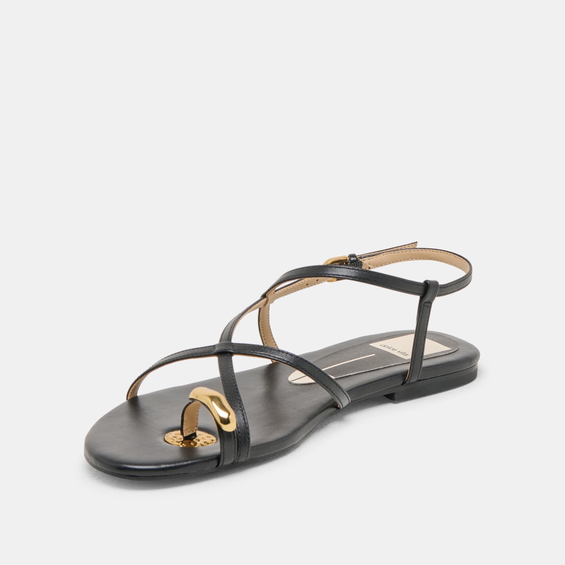 KESHA SANDALS BLACK LEATHER Dolce Vita