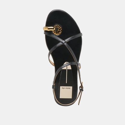 KESHA SANDALS BLACK LEATHER Dolce Vita