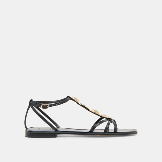 Faun Black Leather Sandals Dolce Vita