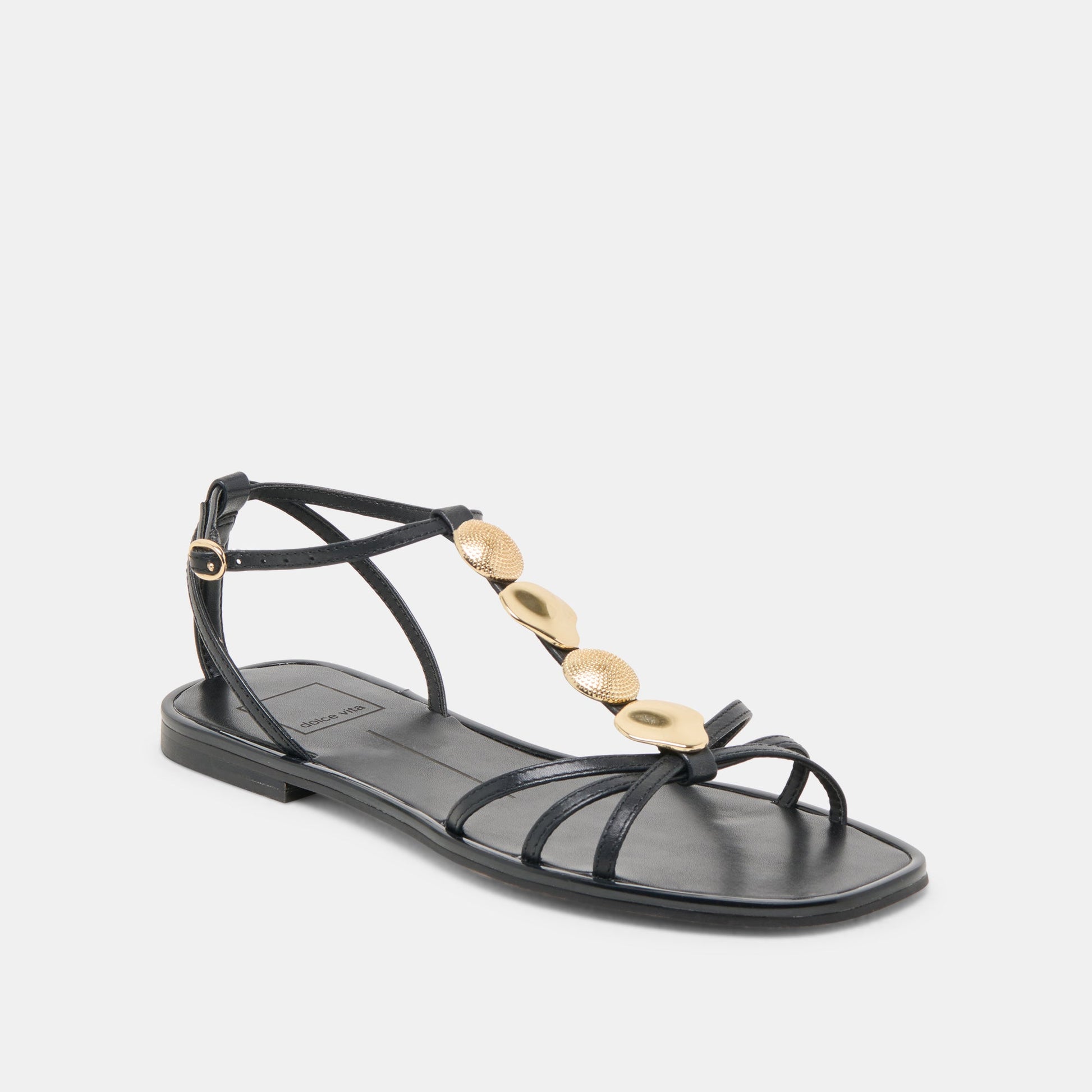 Faun Black Leather Sandals Dolce Vita
