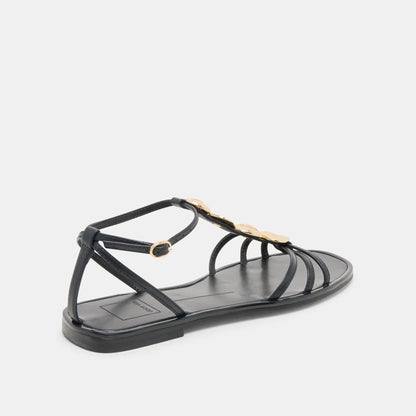 Faun Black Leather Sandals Dolce Vita