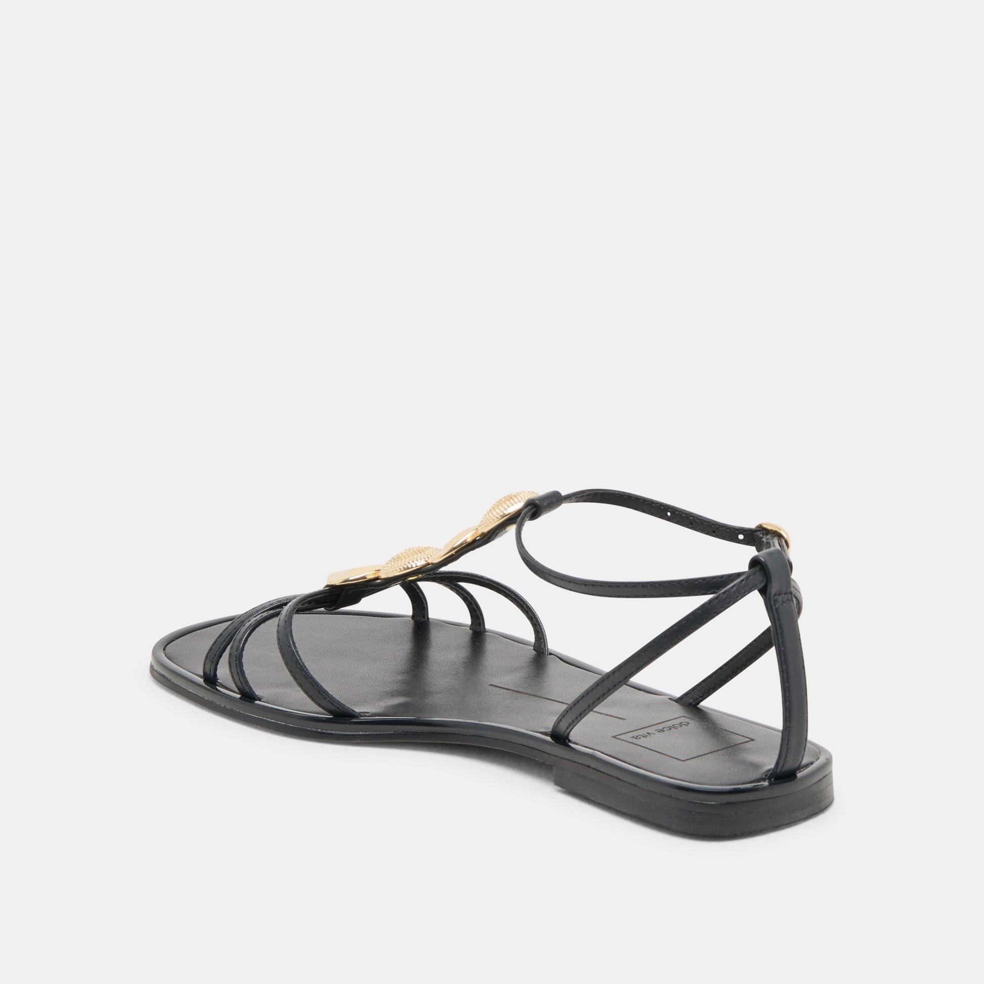 Faun Black Leather Sandals Dolce Vita