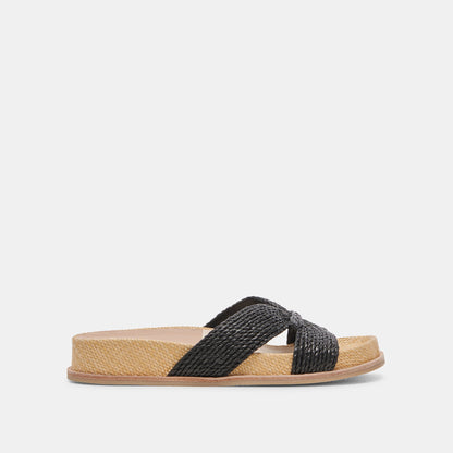 SELDA WIDE SANDALS ONYX RAFFIA Dolce Vita