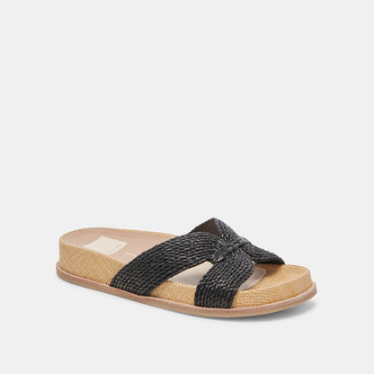 SELDA WIDE SANDALS ONYX RAFFIA Dolce Vita