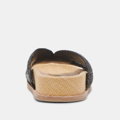 SELDA WIDE SANDALS ONYX RAFFIA Dolce Vita
