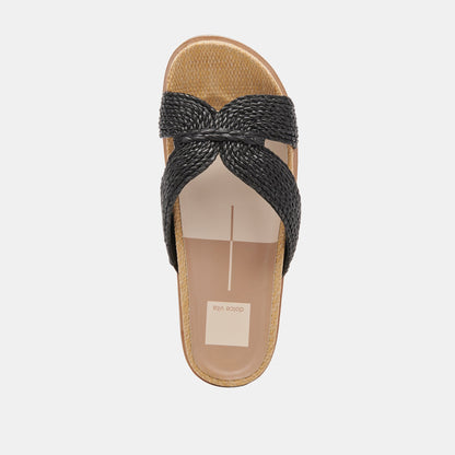 SELDA WIDE SANDALS ONYX RAFFIA Dolce Vita
