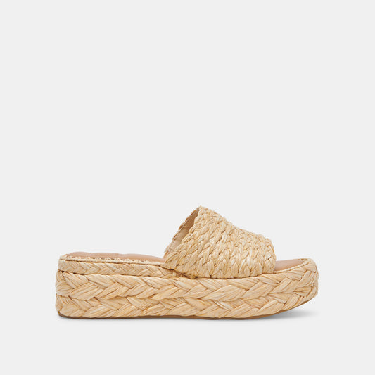 Chavi Wide Sandals LT Natural Raffia Dolce Vita