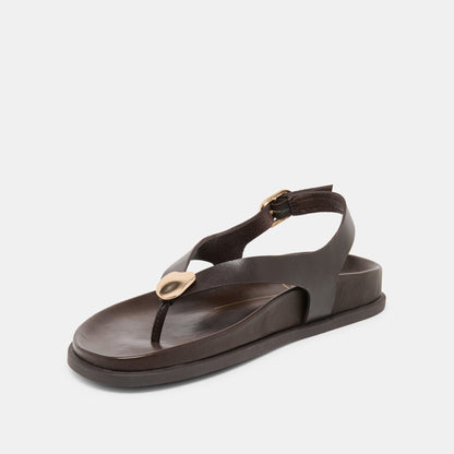 Jony Dk Brown Leather Sandals Dolce Vita