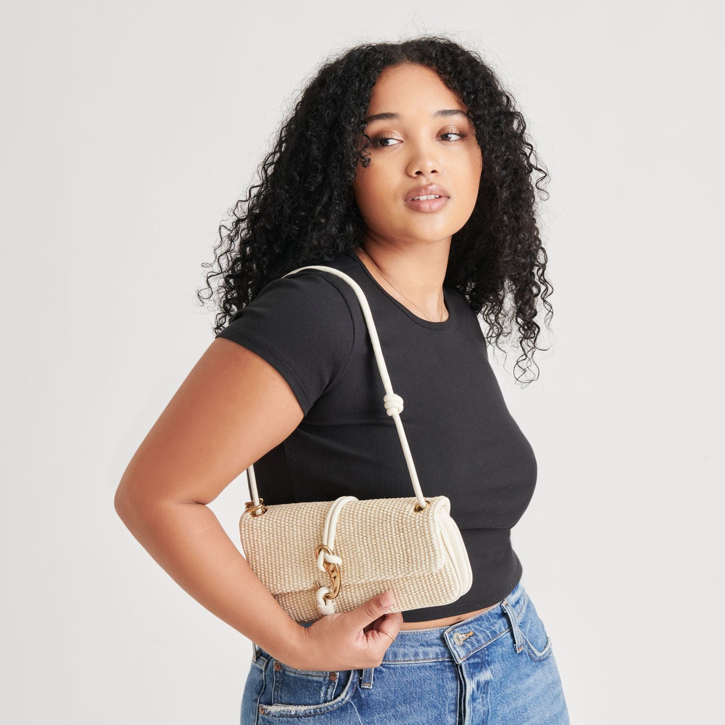 Alice Natural Raffia Shoulder Bag Dolce Vita