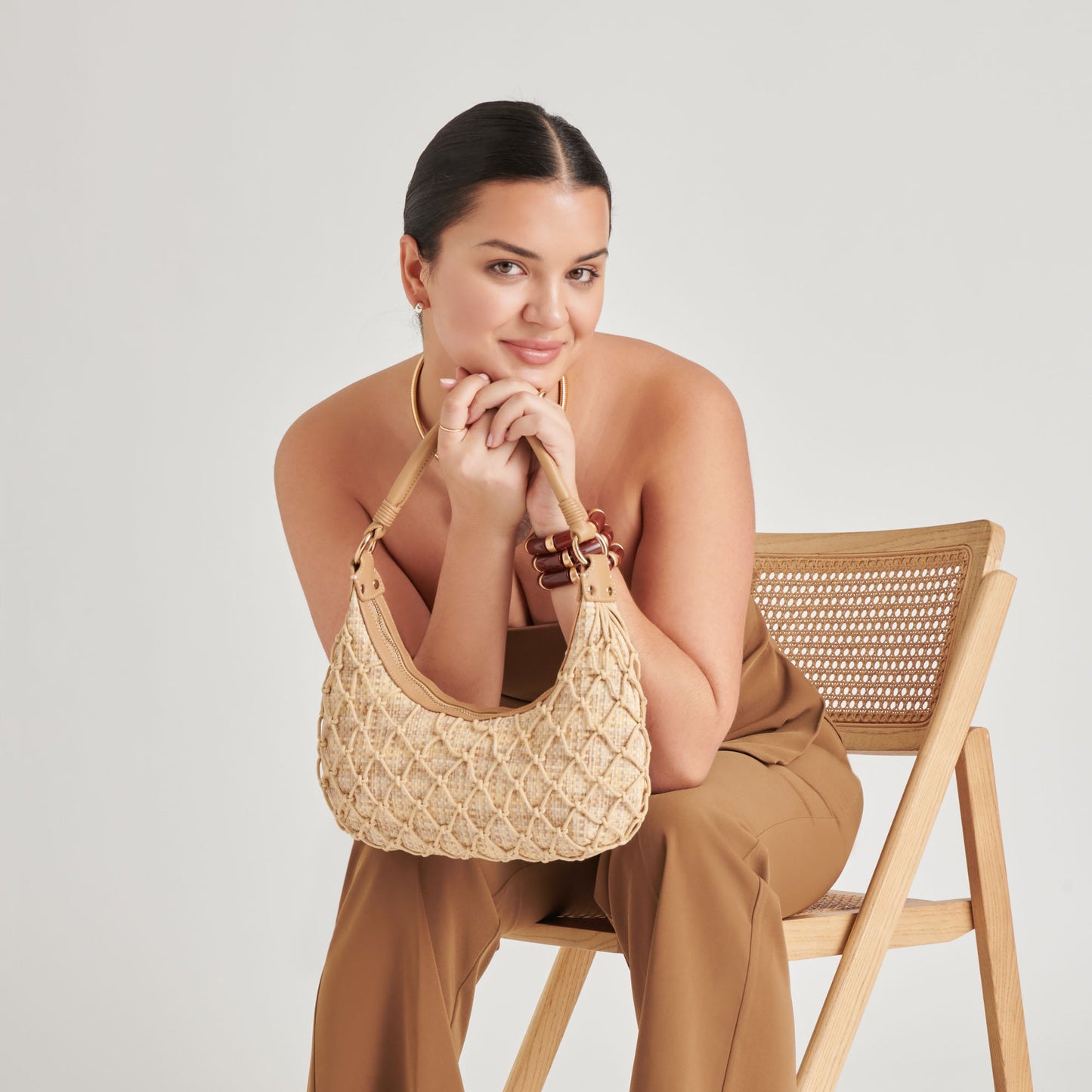 POSITANO SHOULDER BAG NATURAL RAFFIA Dolce Vita