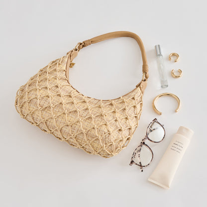 POSITANO SHOULDER BAG NATURAL RAFFIA Dolce Vita