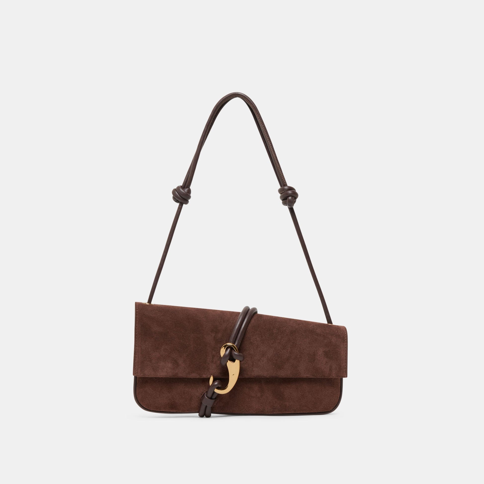 Alice Chocolate Suede Shoulder Bag Dolce Vita