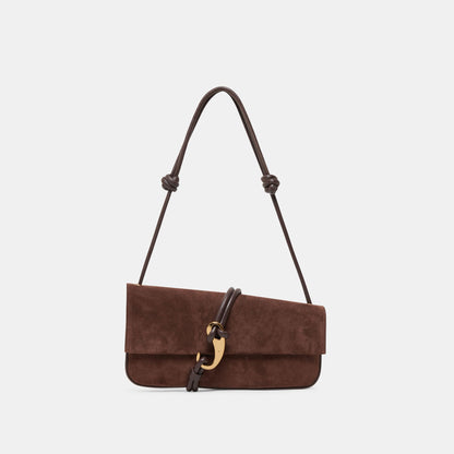Alice Chocolate Suede Shoulder Bag Dolce Vita