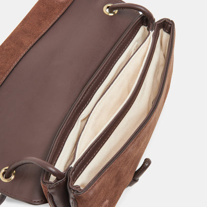 Alice Chocolate Suede Shoulder Bag Dolce Vita