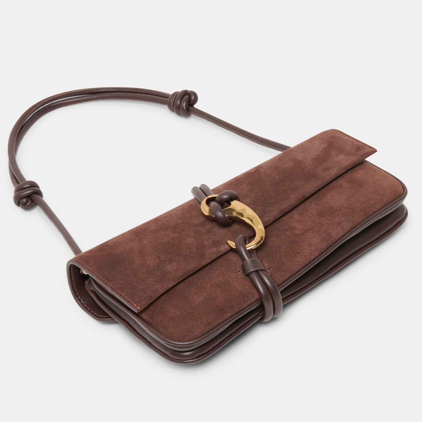 Alice Chocolate Suede Shoulder Bag Dolce Vita
