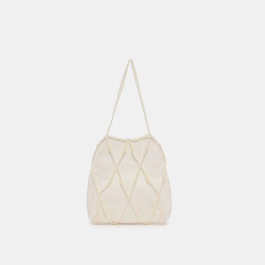 Serilda Ivory Satin Handbag Dolce Vita