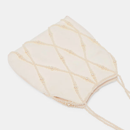 Serilda Ivory Satin Handbag Dolce Vita