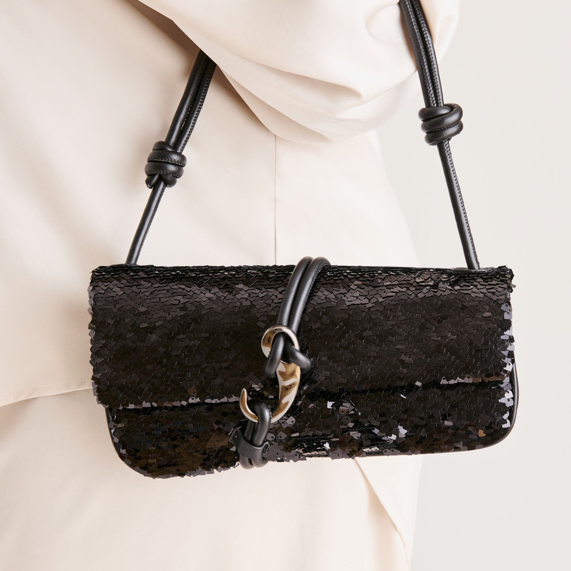 Alice Black Sequin Shoulder Bag Dolce Vita