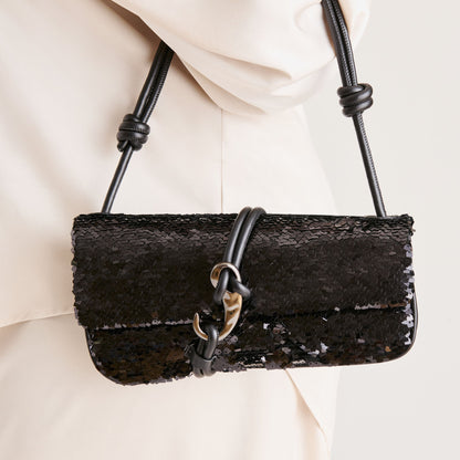 Alice Black Sequin Shoulder Bag Dolce Vita