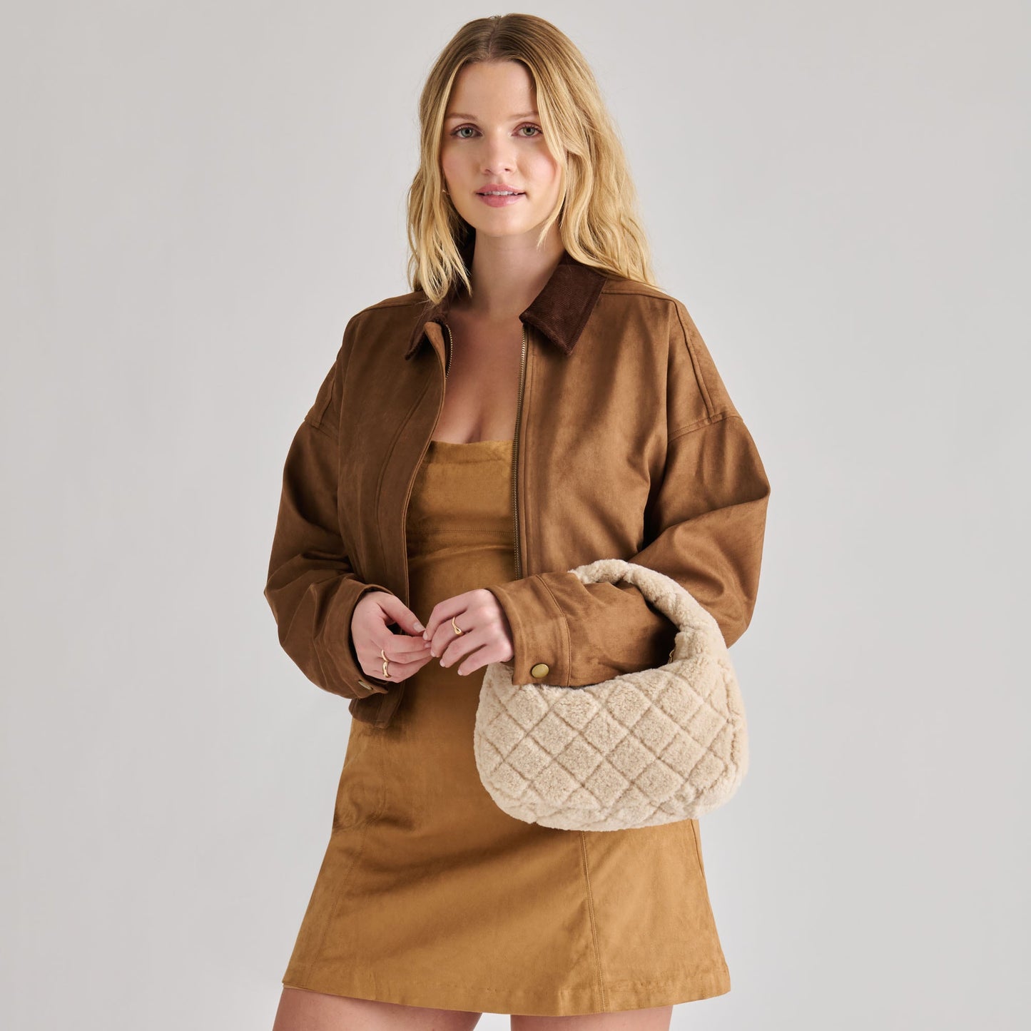 Frankie Natural Plush Handbag Dolce Vita