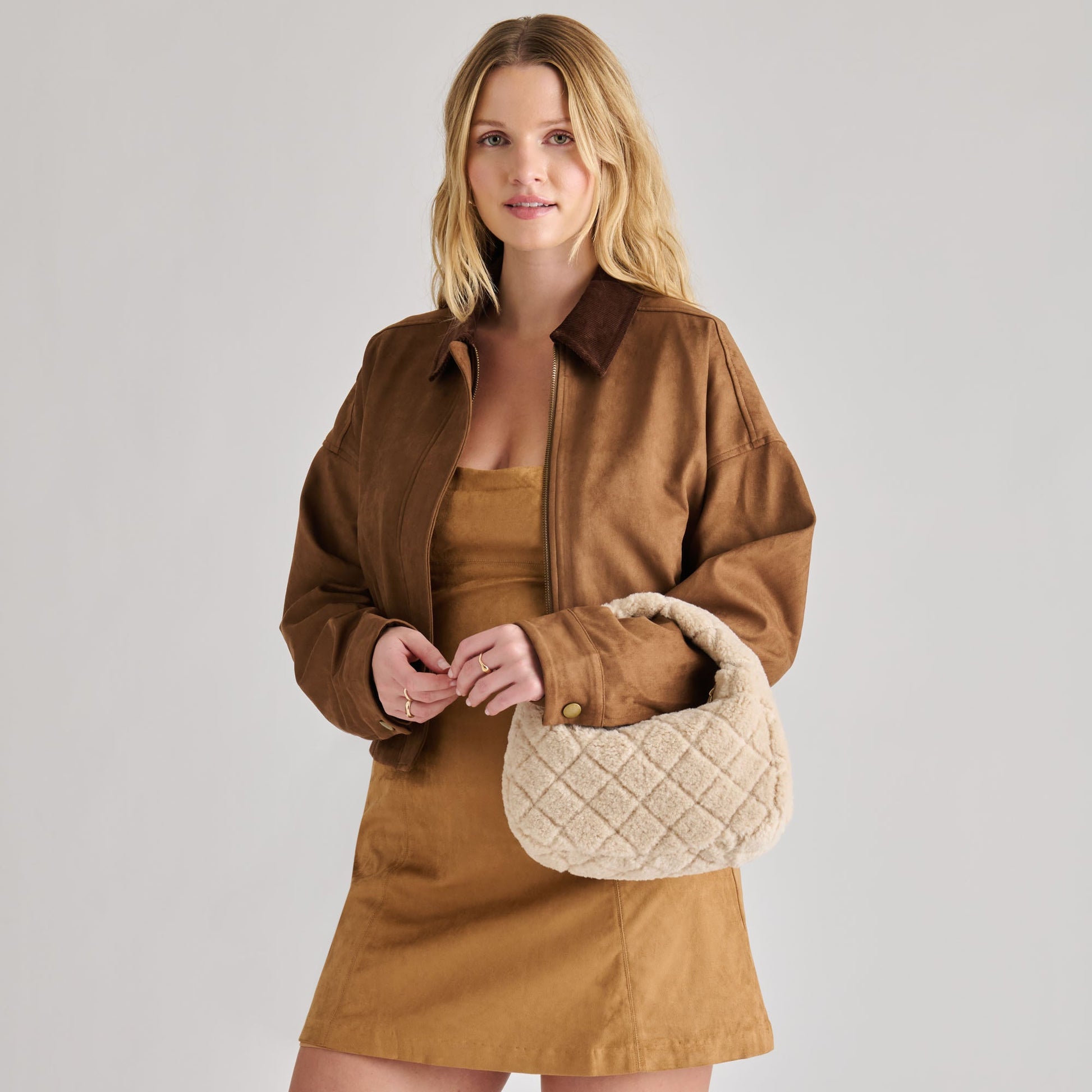 Frankie Natural Plush Handbag Dolce Vita