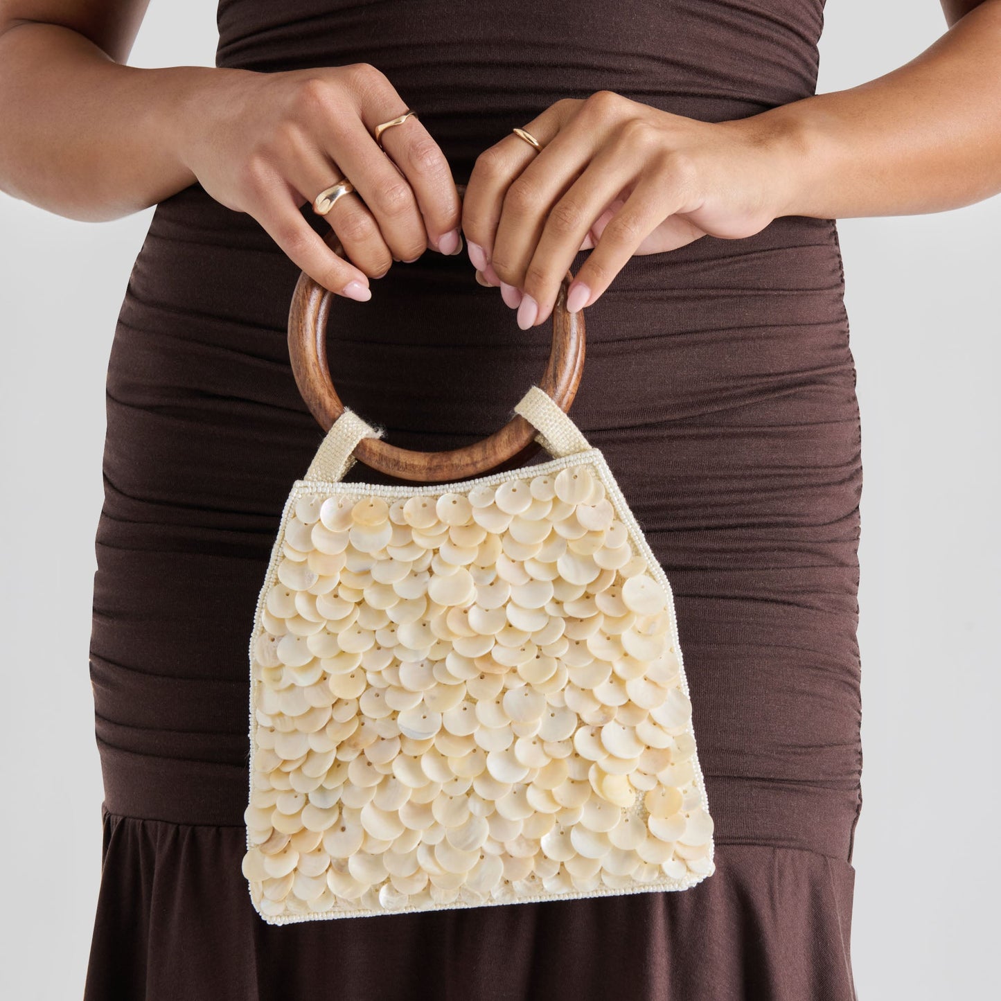 Allegra Natural Sequin Handbag Dolce Vita
