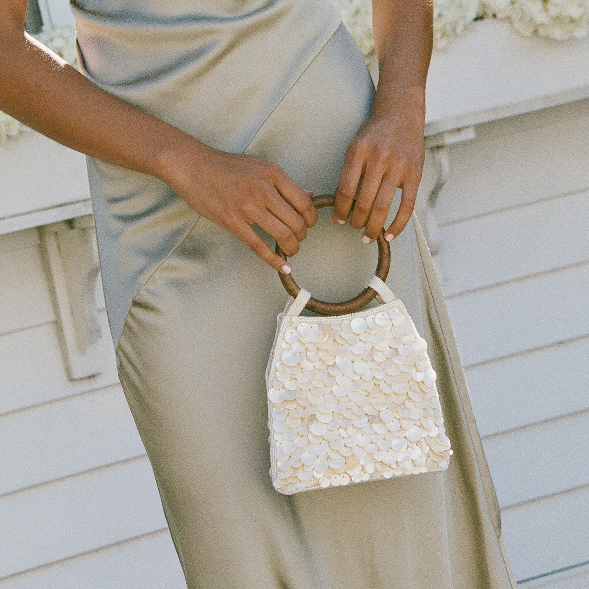 Allegra Natural Sequin Handbag Dolce Vita