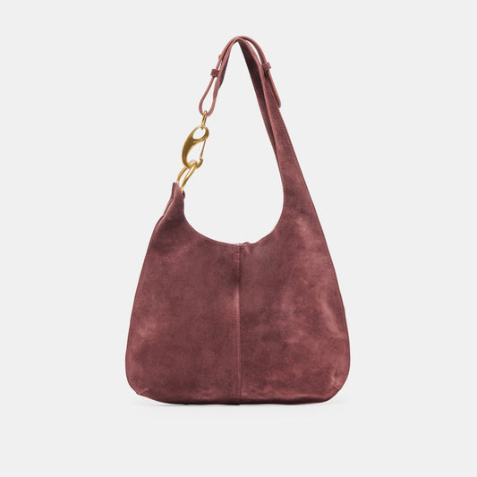 Johnnie Burgundy Suede Shoulder Bag Dolce Vita